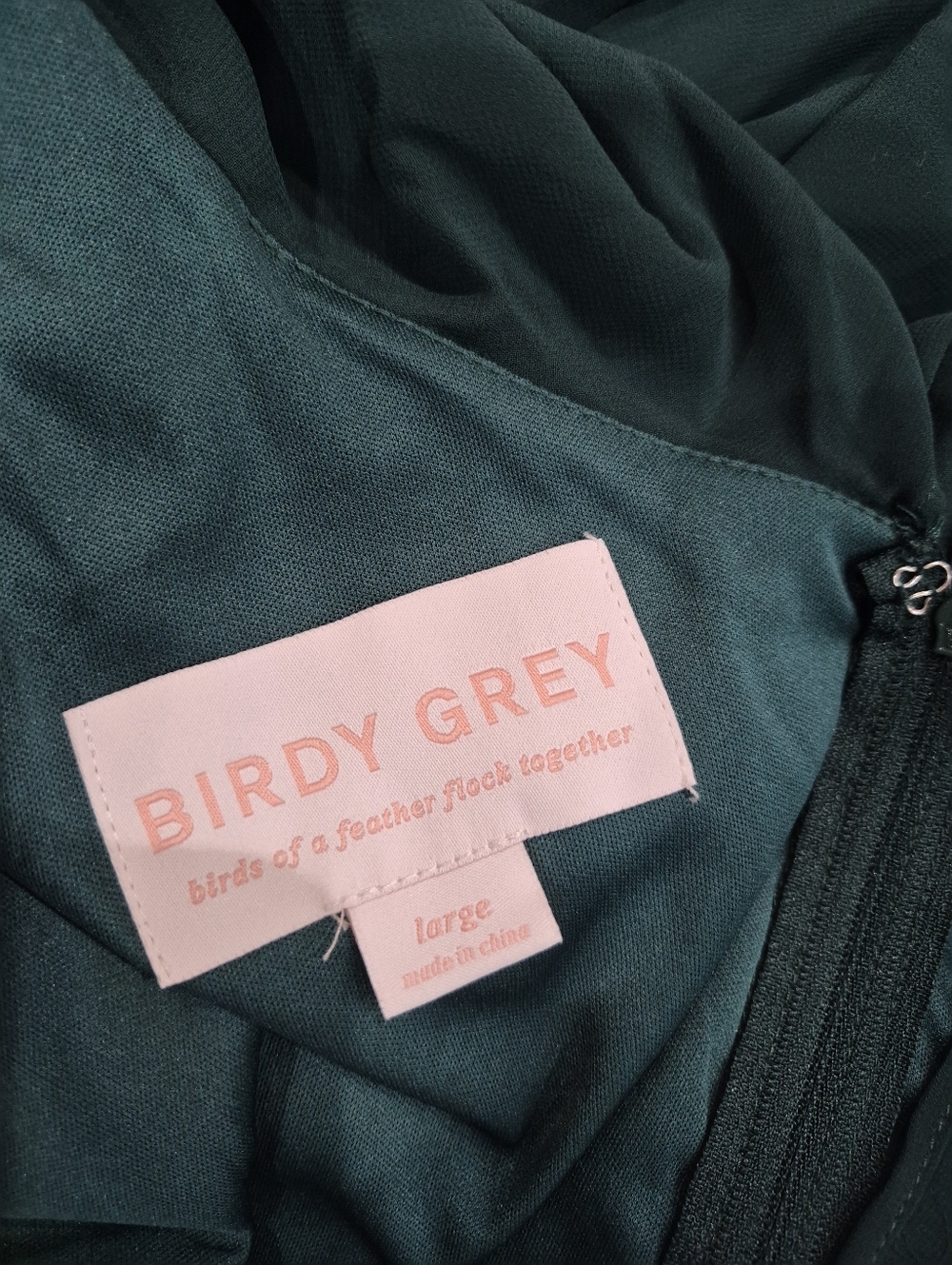 NEWBirdy Grey Jane Dress Size Large Teal Ruffle-Front Spaghetti-Strap Maxi Dress - Picture 7 of 7